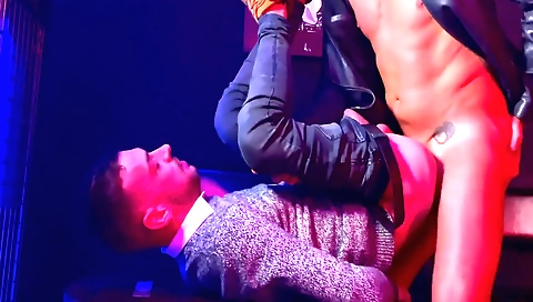 Gay man fucks his busty friend's nice cunt and asshole