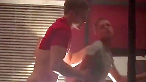 Tattooed babe takes it and fucks him in a tight pussy