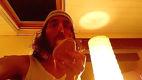 Hunk plays guitar and masturbates in amateur solo video