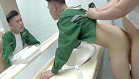 Japanese pornstar in public toilet deepthroat and moans