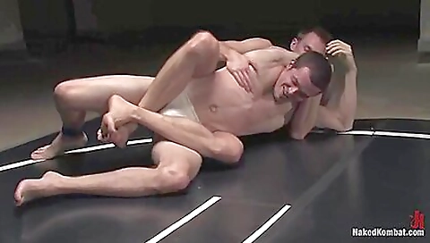 Hot man wrestling with a sexy slut and trying to fuck her
