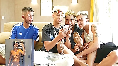 Tattooed girls getting fucked in a group sex video