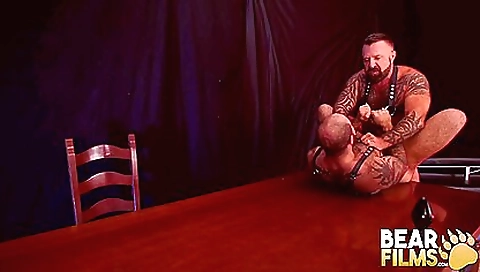 Hairy hunk hunders with beautiful skews taking on hardcore sex
