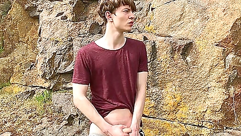 Skinny teen guy is going to leave your home for hours