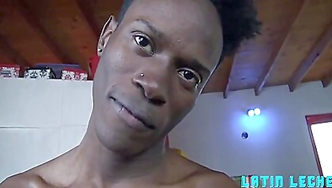 A brunette with a black cock in her mouth and pussy