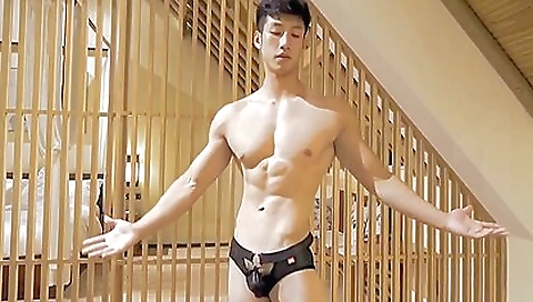 A hot Asian guy fucked in the bedroom and in the pool