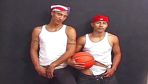 two hunksters gang bang each other with their thick cocks
