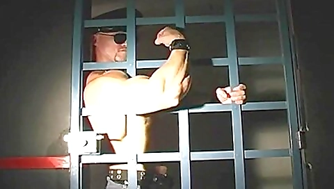 Femdom solo action of a hot leather muscle teen babe