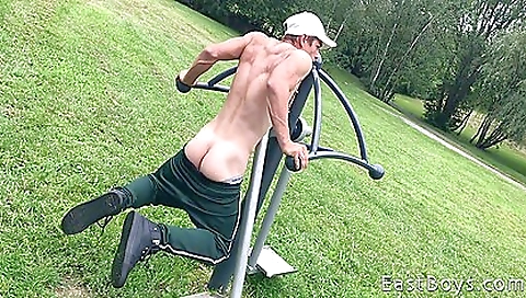 Amateur gay ball game with a hot teen and some friends