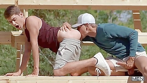 Bright teen twinks getting fucked and fucked hard outdoors