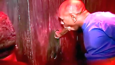 Beautiful brunette with natural tits gets fucked in the glory hole
