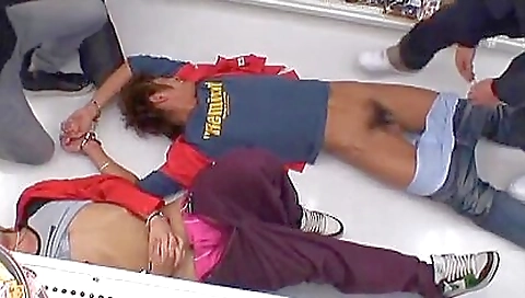 Japanese guy does some kinky sex with a hot brunette babe