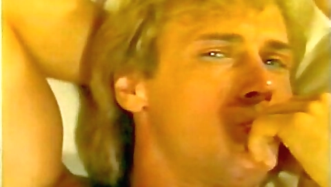 Vintage deepthroat twink video with a classic old movie