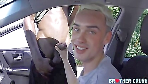 Amateur interracial threesome with a big black cock